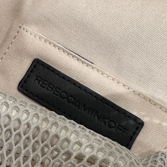 Rebecca Minkhoff Mesh White Leather Backpack - Picture 5 of 9